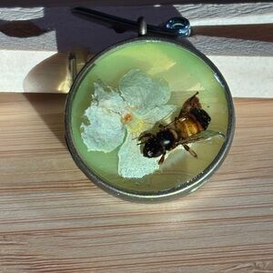 Floral Bee Pendant Necklace